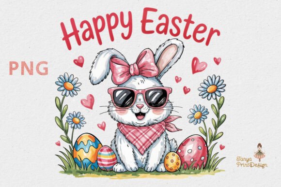 Download Happy Easter Bunny Sunglasses PNG Print - Easter Collection