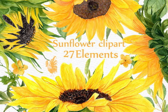 Download Sunflower Watercolor Clipart SUNFLOWER CLIP ART Wedding Clipart Floral Clipart Separate Flowers Diy Wedding - Clip art Collection