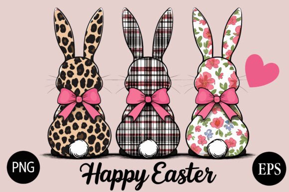 Download Cute Easter Bunny Trio Clipart Set - Easter Collection