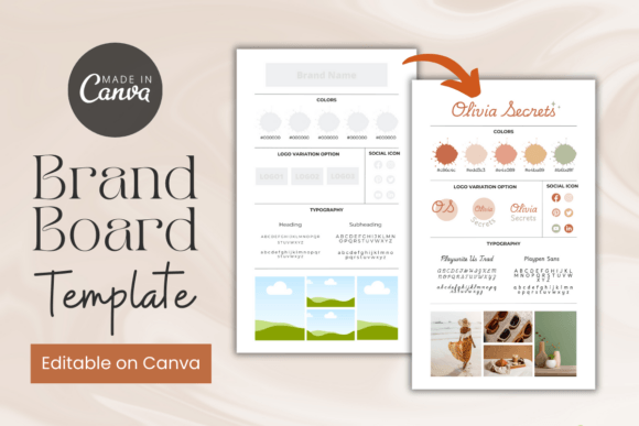 Download Brand Board Canva Template, Branding Kit - Branding kit Collection