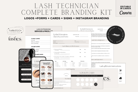 Download Canva Lash Technician Branding Kit - Branding kit Collection