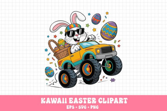 Download Cool Kawaii Easter Bunny Monster Truck - Premium Resources