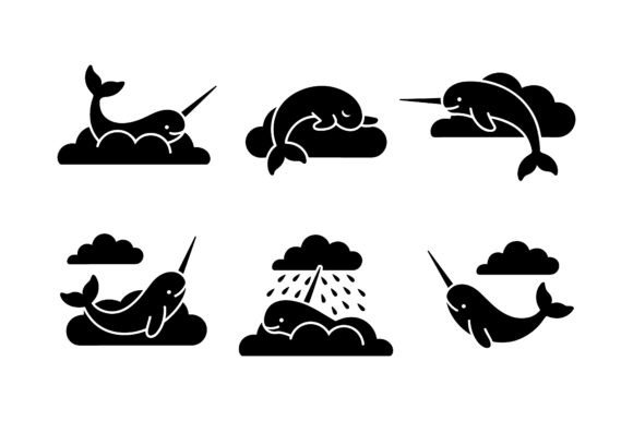 Download Dreamy Narwhal Vector Silhouette - Premium Resources