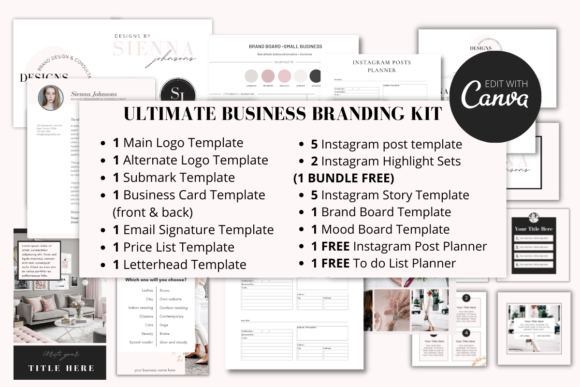 Download Complete Business Branding Kit for Canva - Branding kit Collection