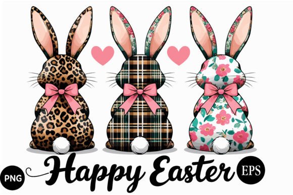 Download Cute Easter Bunny Trio Clipart Set - Easter Collection