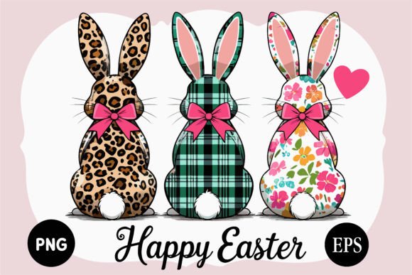 Download Cute Easter Bunny Trio Clipart Set - Easter Collection