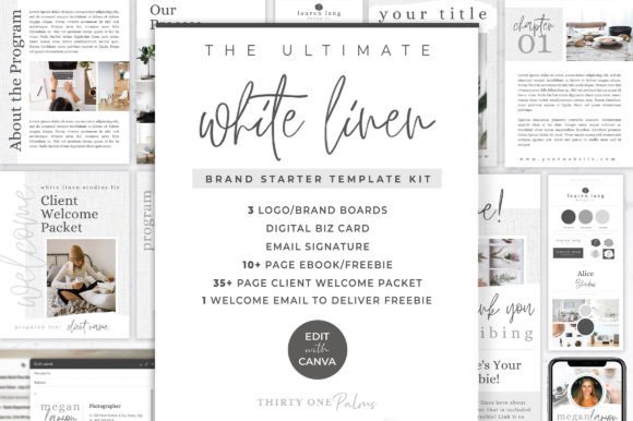 Download Branding Kit Bundle for Canva | Linen - Branding kit Collection